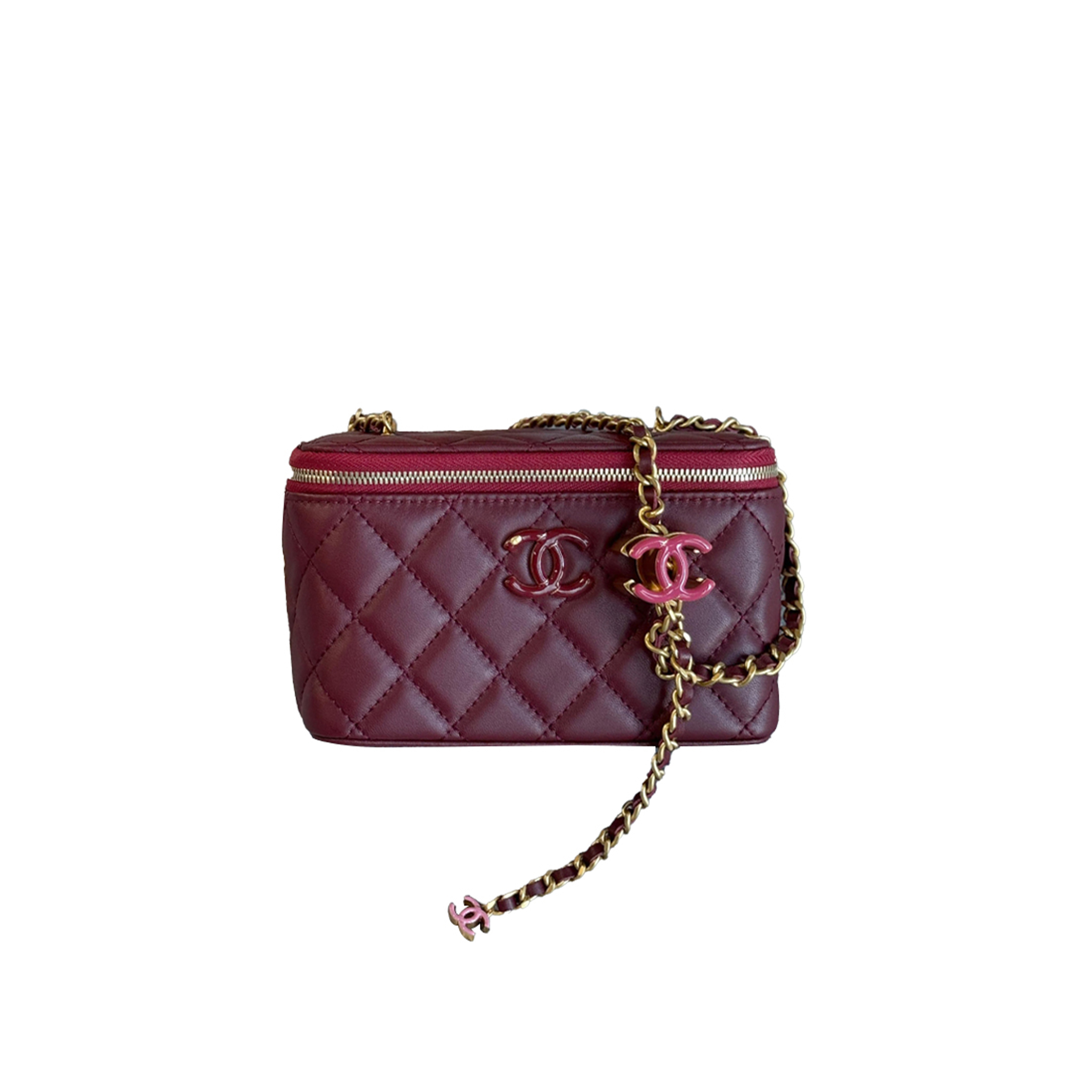 Ch*el double c cosmetic bag ap3940 (17*9.5*8cm)